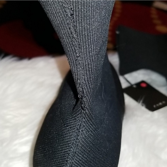 Zara Basic Fabric Round Heel Boots - Picture 6 of 8